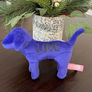 PINK Victorias Secret NWT Purple Polyester Velvet Dog, Love Pink Stuffed Animal